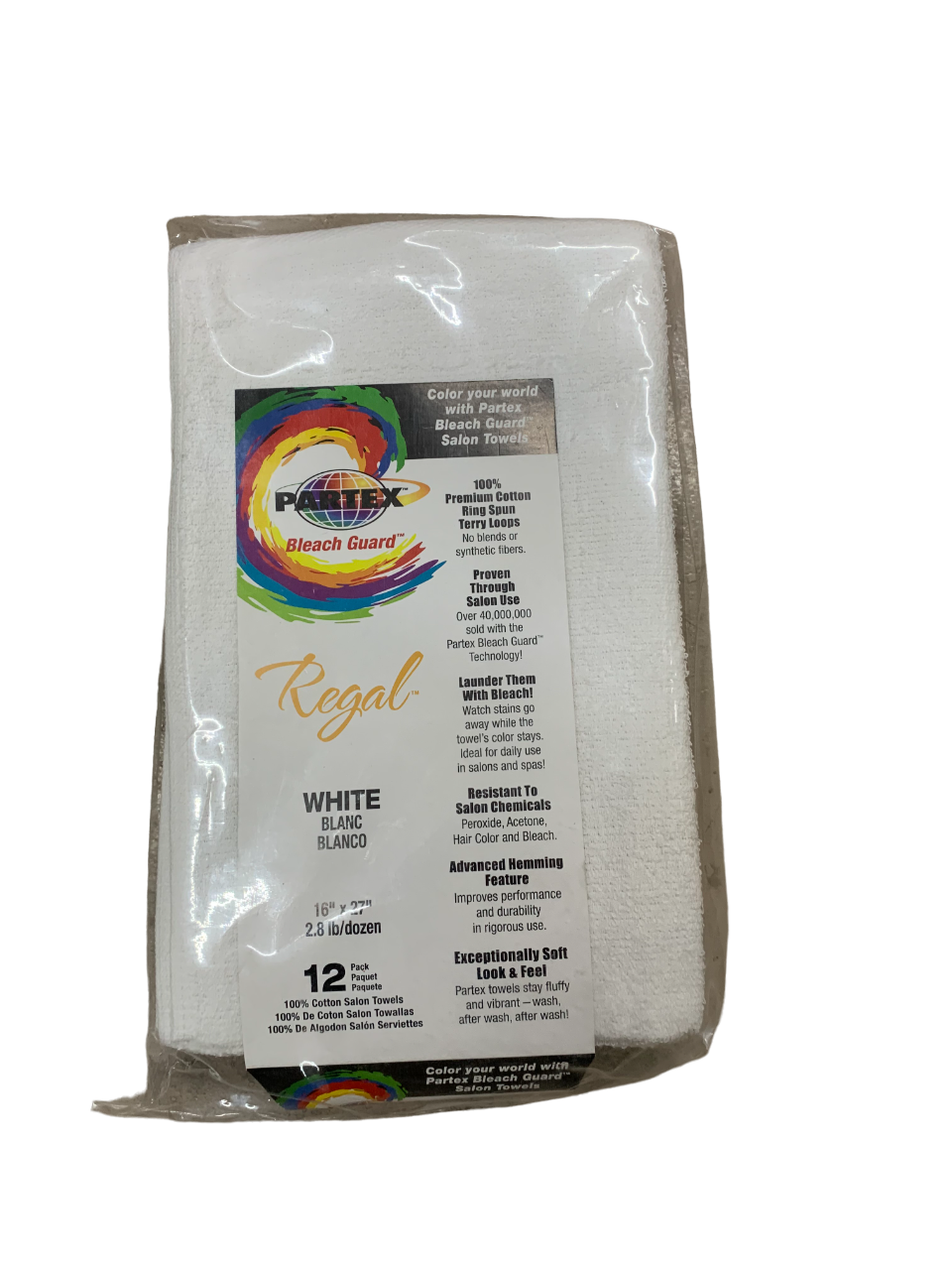 Partex Bleach Towel White 1 Dozen